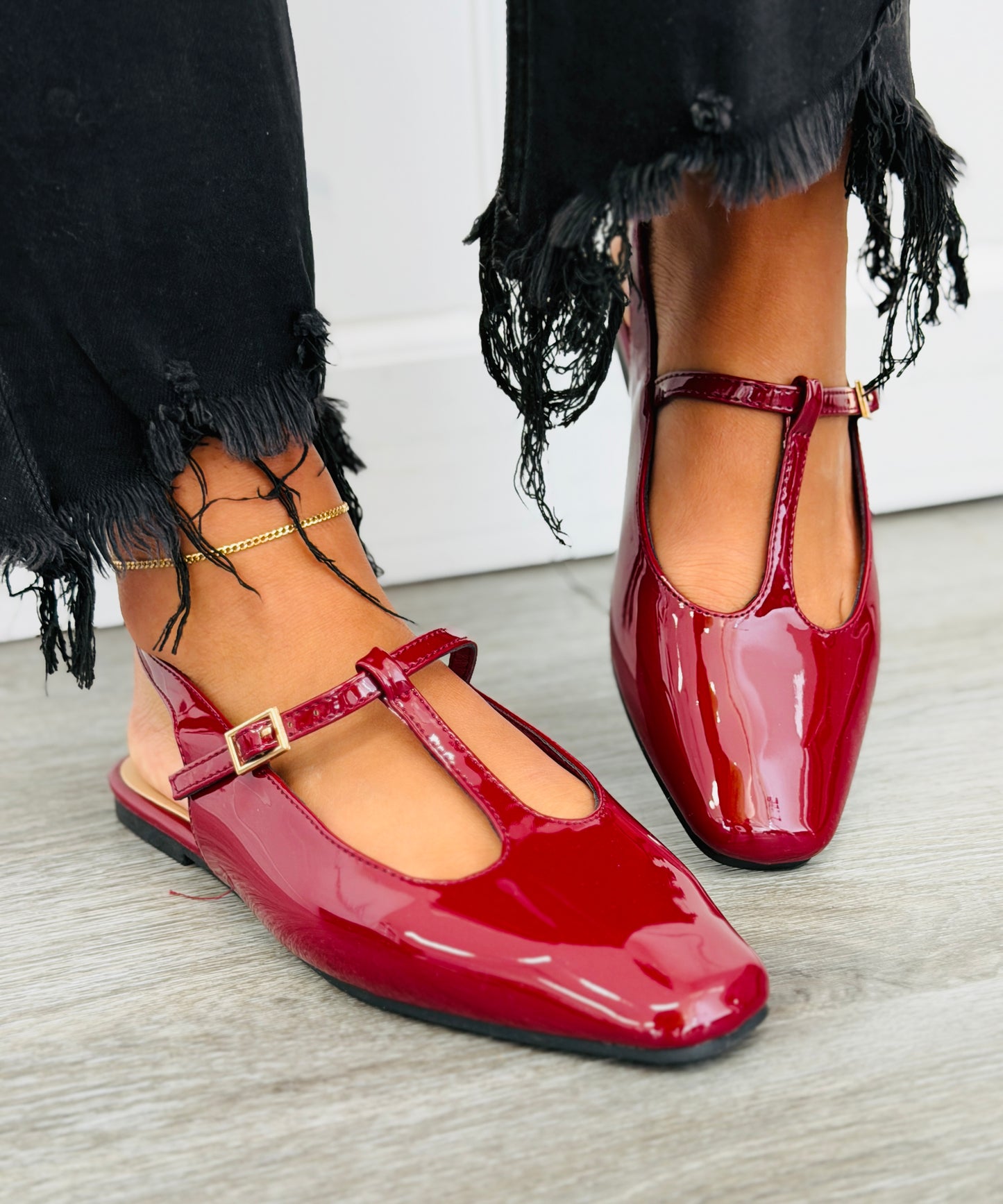 Cherry Poised Perfection Slingback Flats