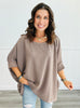 Andree Curly Ribbed Poncho Top (Reg. and Plus) - 8 Colors