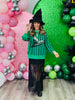 Queen Of Sparkles Licensed Green & Black Striped Elphaba Hat Sweater (Reg. and Plus)