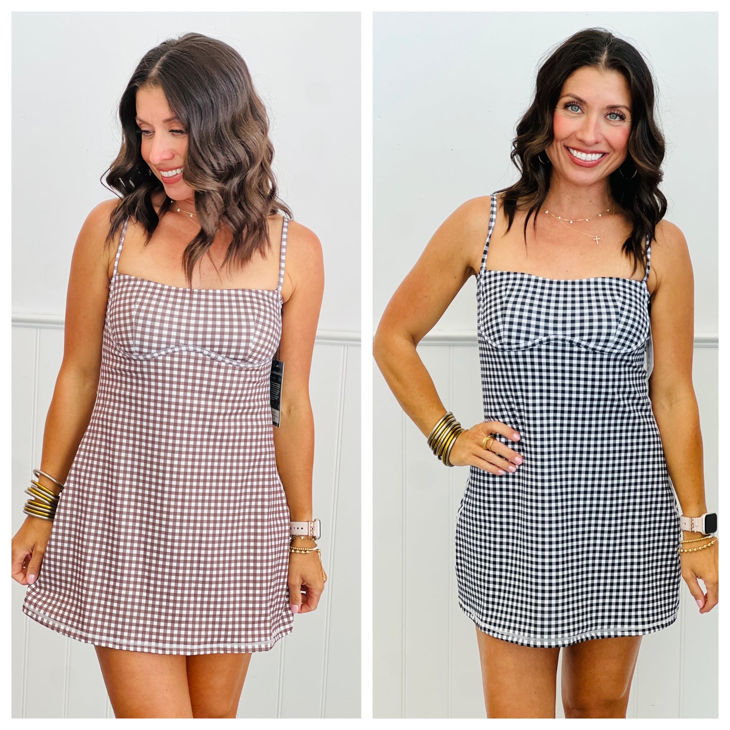 Gingham Sweetheart Mini Dress (Reg.) - 2 Colors