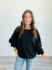 Black Round Neck Loose Fit Top (Reg. and Plus)