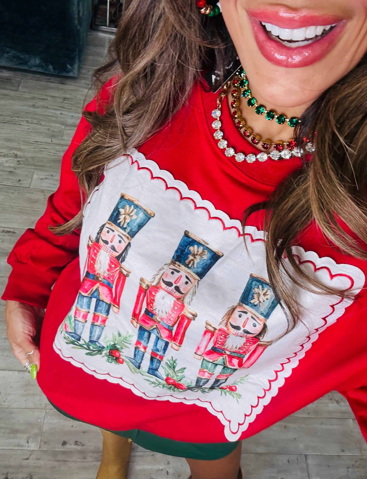 Red Nutcracker LS Top (Reg. and Plus)