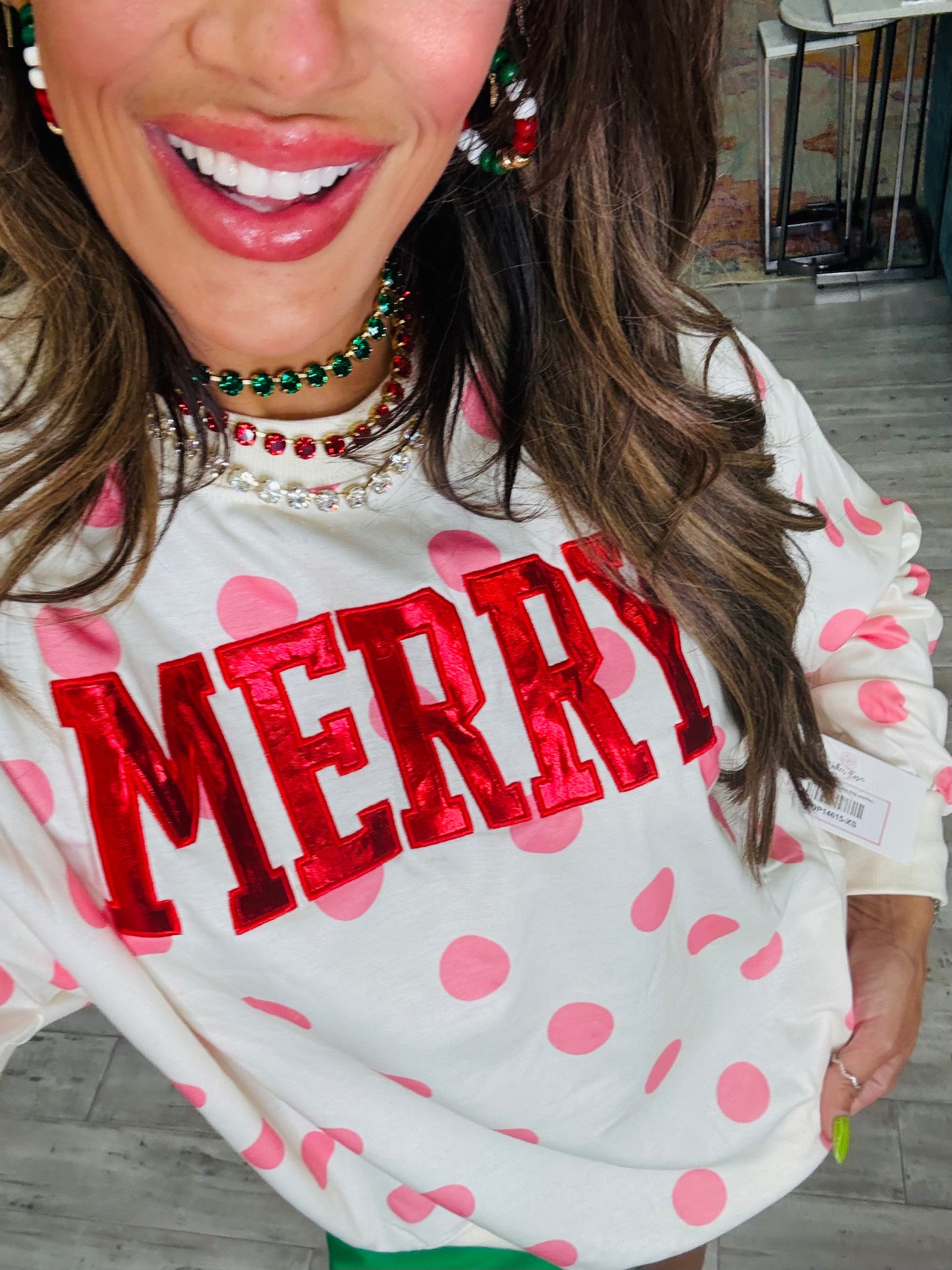 Merry Polka Dot Sweatshirt (Reg. and Plus)