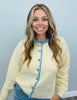 Daisy Blue Contrast Stripe Sweater Cardigan (Reg.)