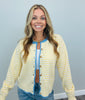 Daisy Blue Contrast Stripe Sweater Cardigan (Reg.)