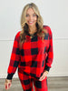 Red Plaid Long Sleeve Top (Reg.)