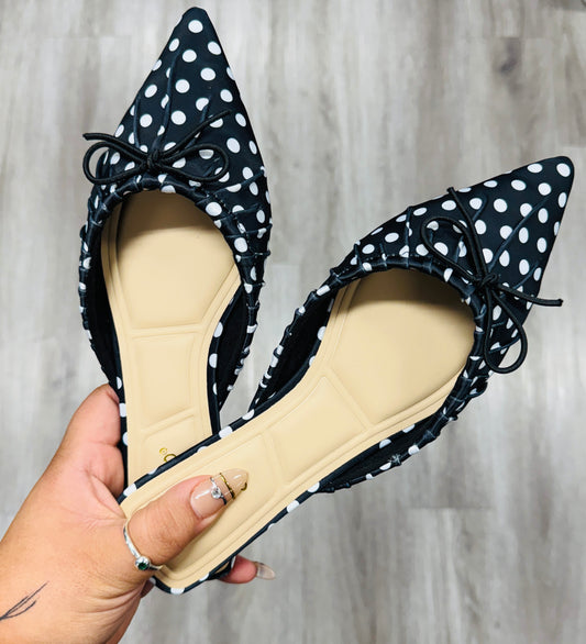 Black Polka Dot Parisian Charm Mules