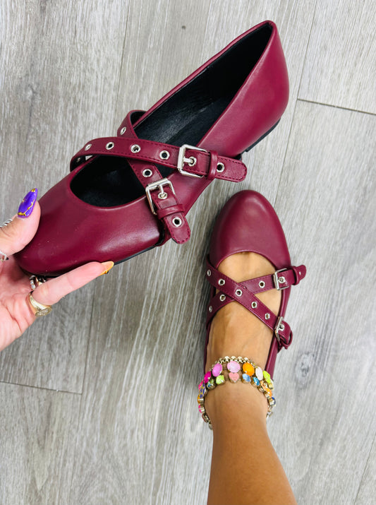 Burgundy Edge of Elegance Flats