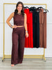 Crinkled Plisse Tank Top & Pants Set (Reg.)-4 Colors