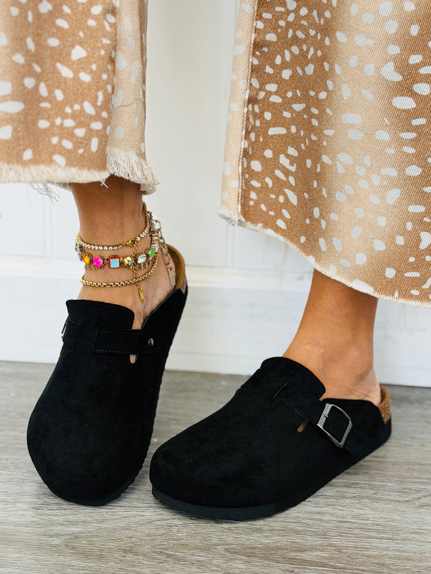 Black Ronan Buckle Mule