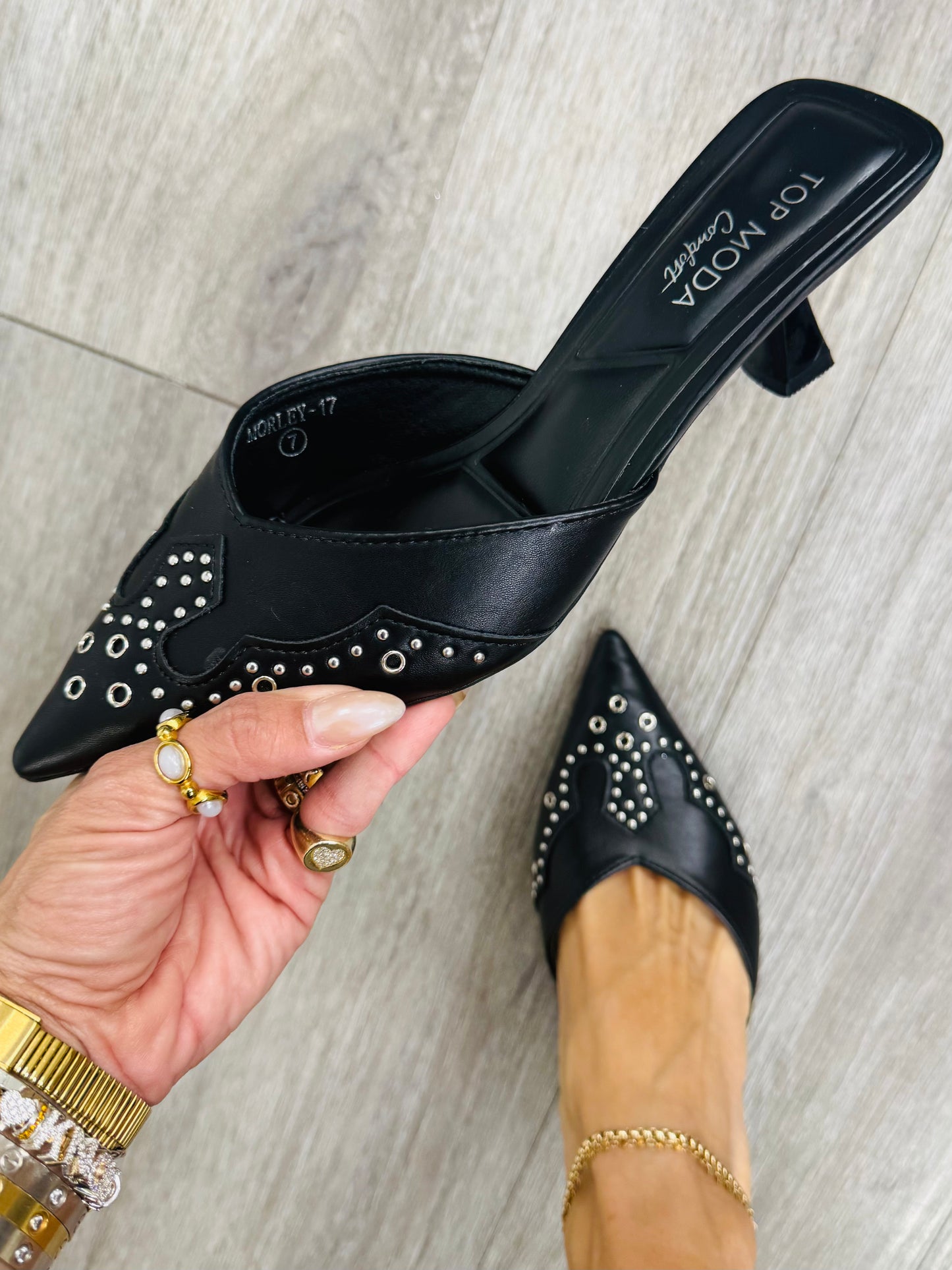 Black Cowgirl Crush Kitten Heels