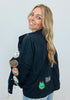 Black Keep Smiling Multi Patch Jacket (Reg & Plus)