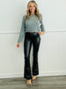 Black Faux Leather Flare Pants (Reg.)