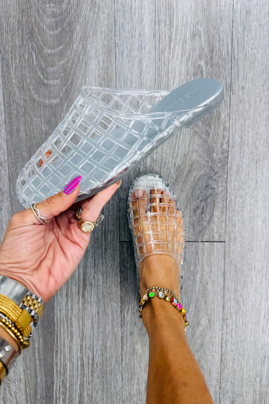 Clear Charm Jelly Mules