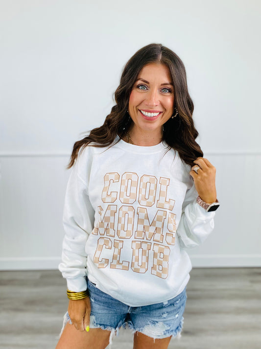 Cool Moms Club Checkered Sweatshirt (Reg. and Plus)