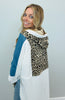 Leopard & Denim Oversized Hoodie Shirt (Reg.)