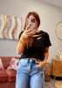 Cut Out Short Sleeve Top (Reg.) - 2 Colors