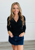 Black Long Sleeve Cowl Neck Top (Reg.)