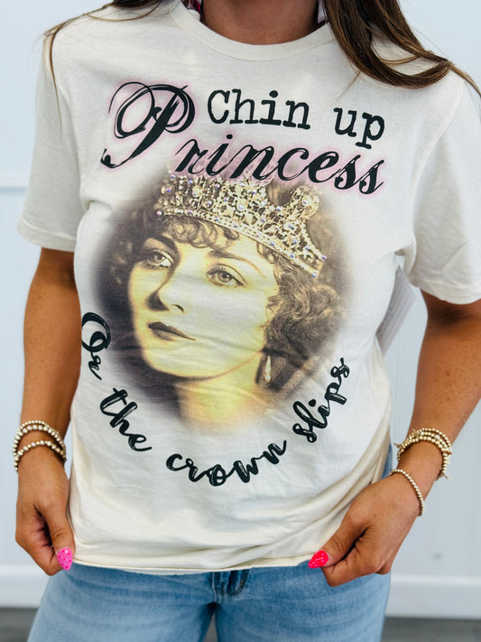 Chin Up Princess Rhinestone Graphic Tee (Reg. and Plus)