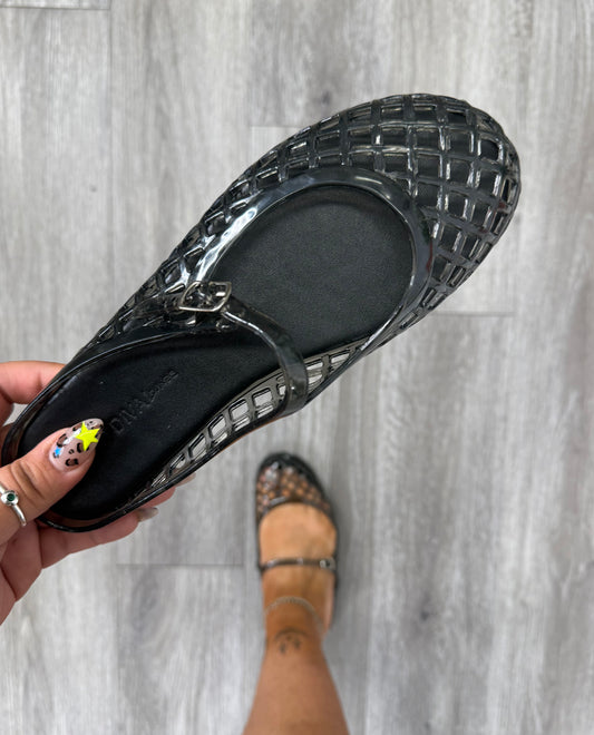 Black Summer Breeze Jelly Flats
