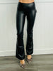 Black Faux Leather Flare Pants (Reg.)