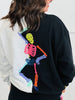 Queen Of Sparkles Black/Grey Colorblock Sequin Skeleton Sweatshirt (Reg. and Plus)