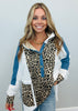 Leopard & Denim Oversized Hoodie Shirt (Reg.)