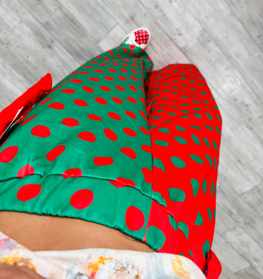 Red/Green Split Decision Wide Leg Pants (Reg.)