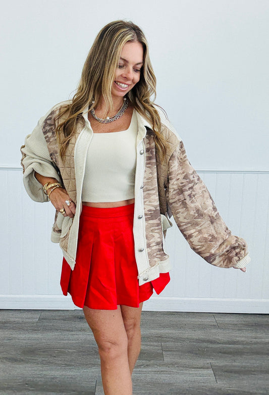 POL Oat/Choco Thermal Quilted Contrast Jacket (Reg.)