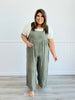 Rayon Crepe Overall Jumpsuit  (Plus)- 2 Colors