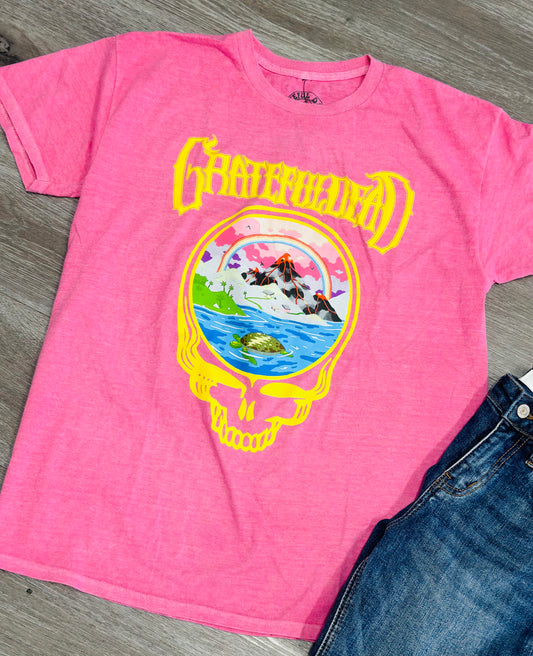 Pink Grateful Dead Graphic Tee (Reg. and Plus)