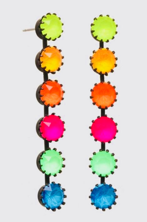 TOVA - Mini Lilibet Earrings-Smutt Neon