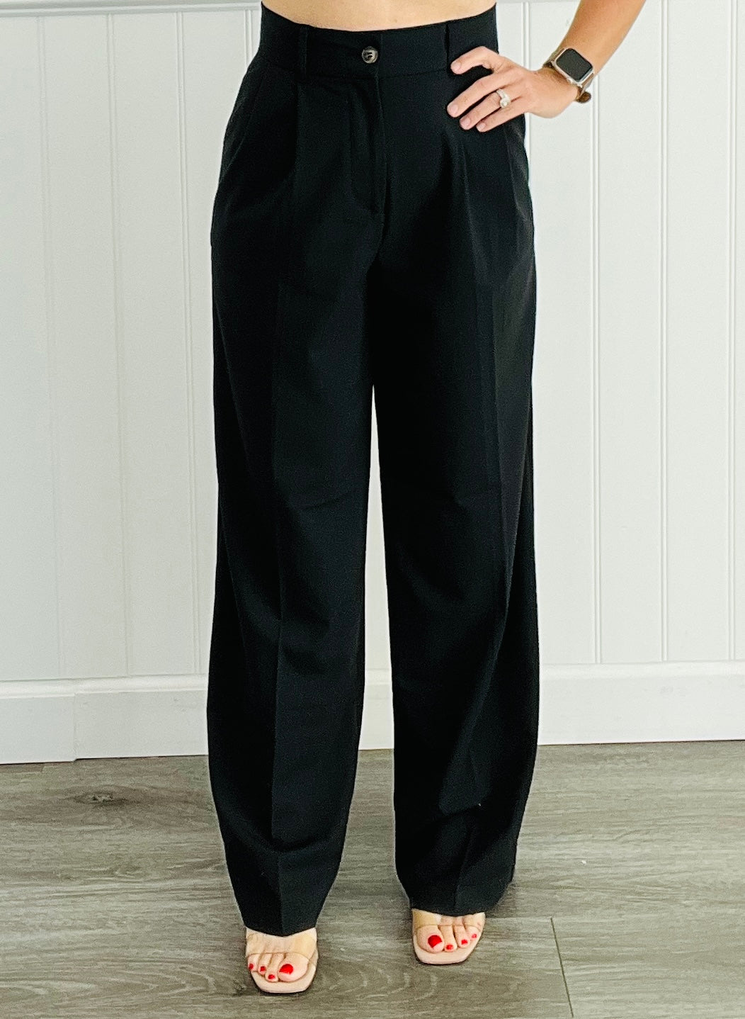 Wide Leg Perfectly Pleated Pants (Reg)-2 Colors