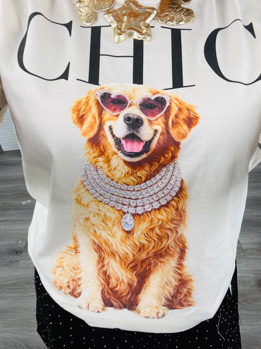 Chic Golden Graphic Tee (Reg. and Plus)