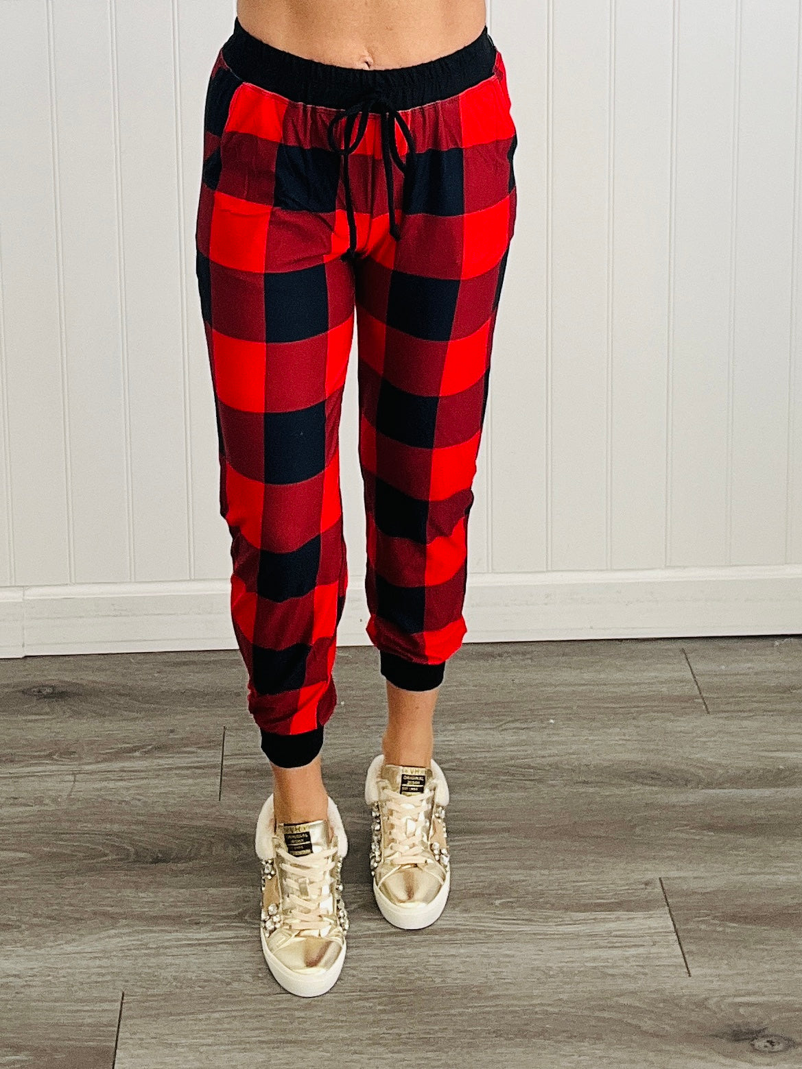 Red Plaid Joggers (Reg.)