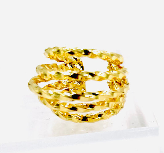 Five Band Gold Cuff Earring