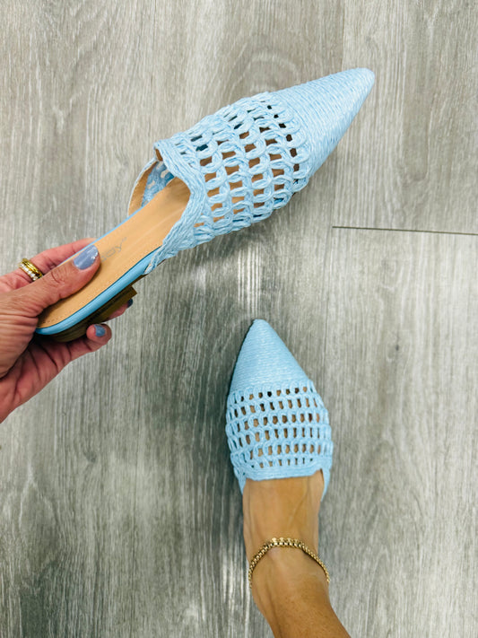 Baby Blue All The Feels Braided Mule