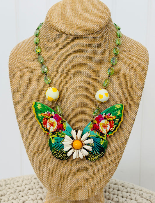 Gypsy South - Green Garden Butterfly Necklace
