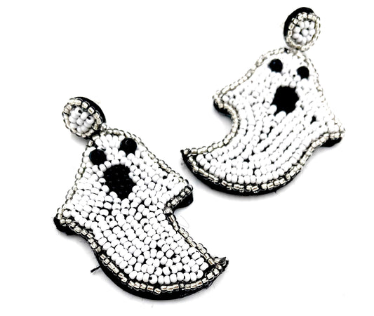 Beaded Ghost Earrings