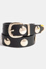 Metallic Disc Gold Studded Faux Leather Belt (2 colors)