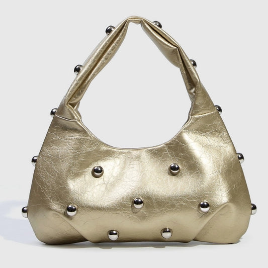 Studded Gold Dumpling Bag