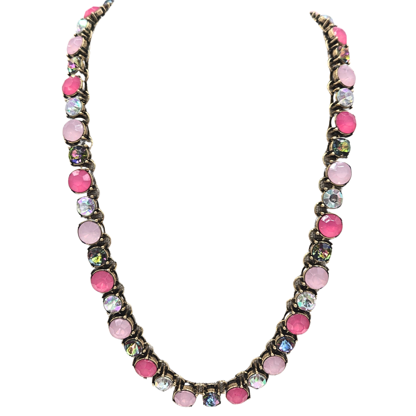 Gold Pink & Volcano Jewel Necklace