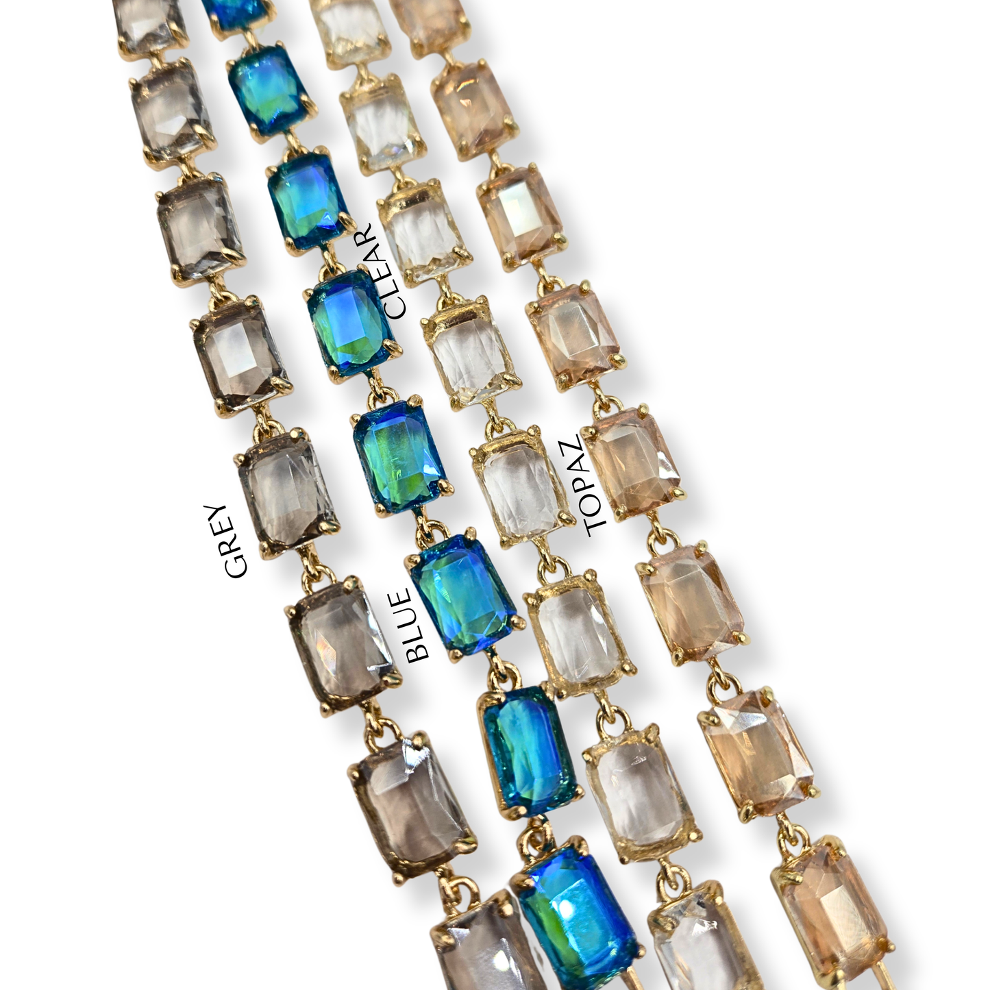 Rectangle Jewel Bracelet - Crystal Clear (4 colors)