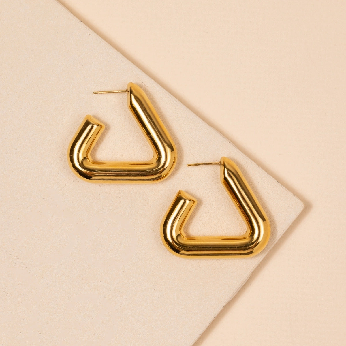 18K Plated Triangle Earrings