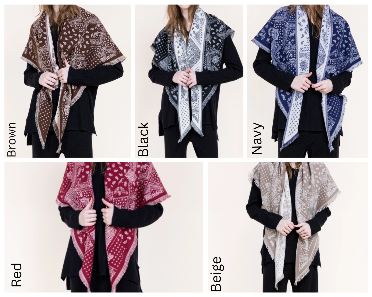 Paisley Print Triangle Scarf (5 colors)