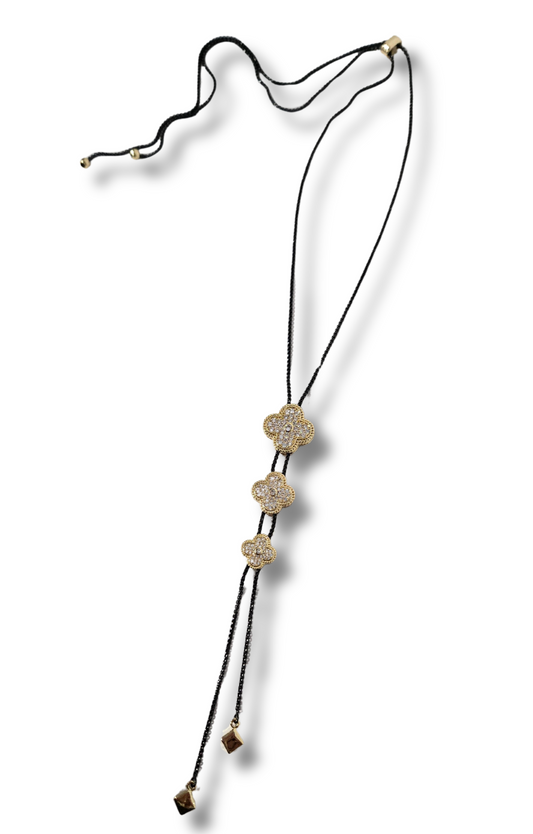 WP - Hematite Clover Slide Necklace