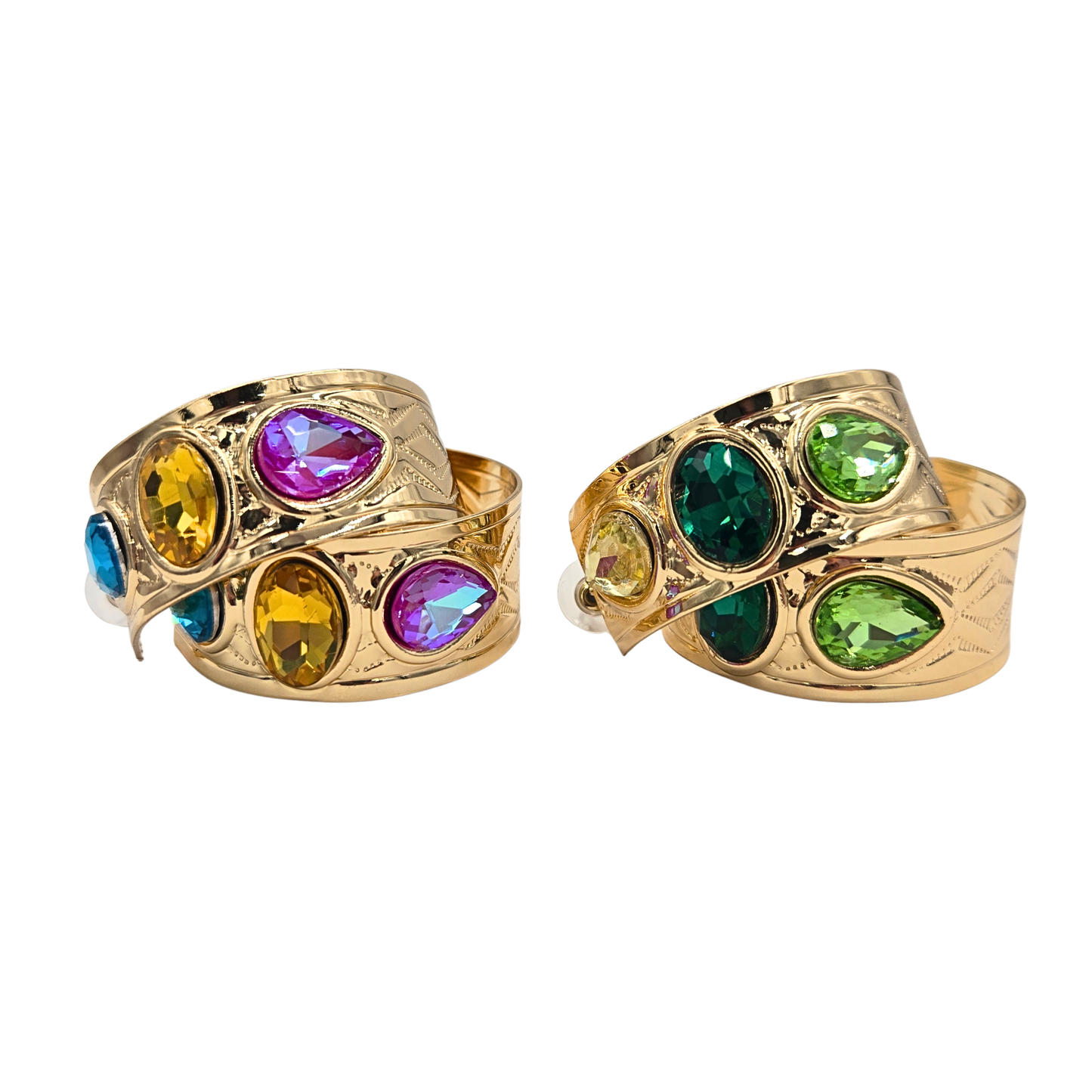 Jeweled Statement Hoops (2 colors)