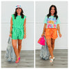 Striped Elastic Waist Shorts (Reg.) - 2 Colors