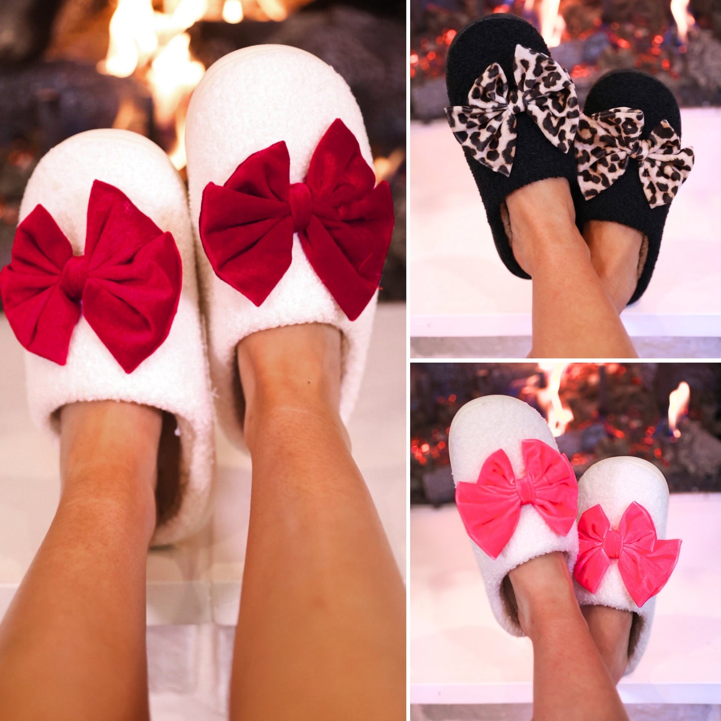 Cozy Bow Slippers- 3 Colors