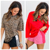 Side Stripe & Lace Trim Active Shorts (Reg.)-2 Colors
